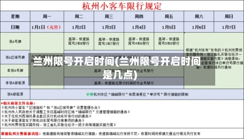 兰州限号开启时间(兰州限号开启时间是几点)-第2张图片