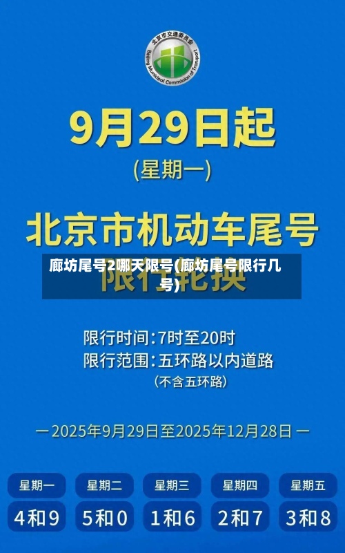 廊坊尾号2哪天限号(廊坊尾号限行几号)