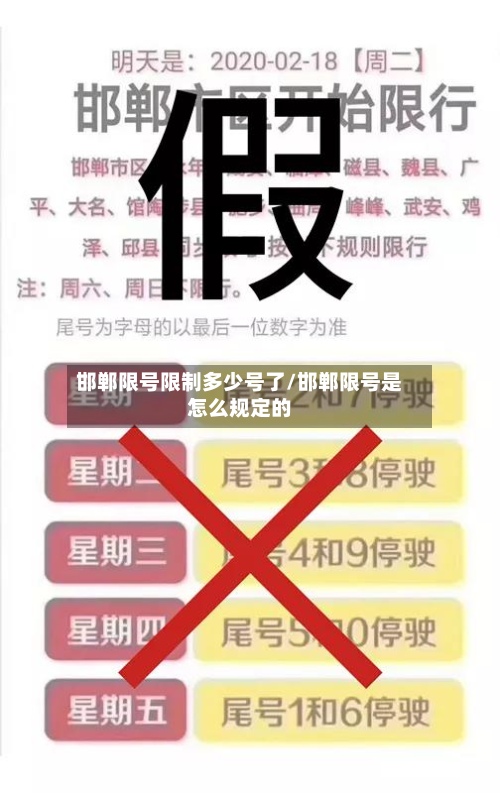 邯郸限号限制多少号了/邯郸限号是怎么规定的-第2张图片