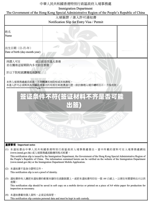 签证条件不符(签证材料不齐是否可能出签)-第2张图片