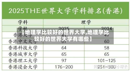 【地理学比较好的世界大学,地理学比较好的世界大学有哪些】