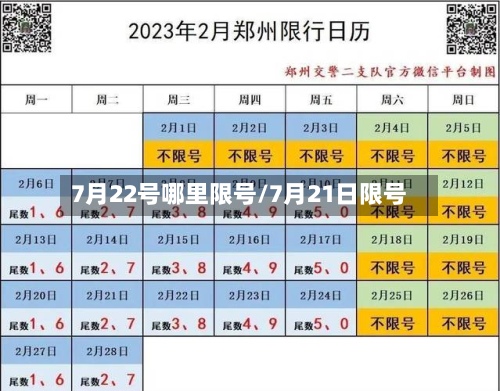 7月22号哪里限号/7月21日限号